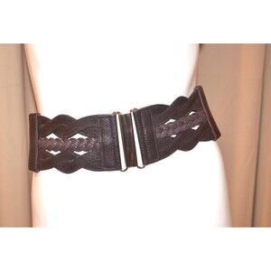 Vintage Belt Brown & Metal Stretch Cinch Hipster
